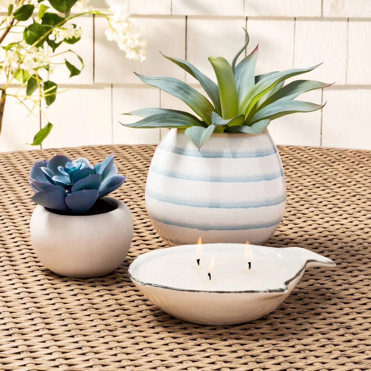 6oz Ceramic Fish Candle White - Opalhouse™