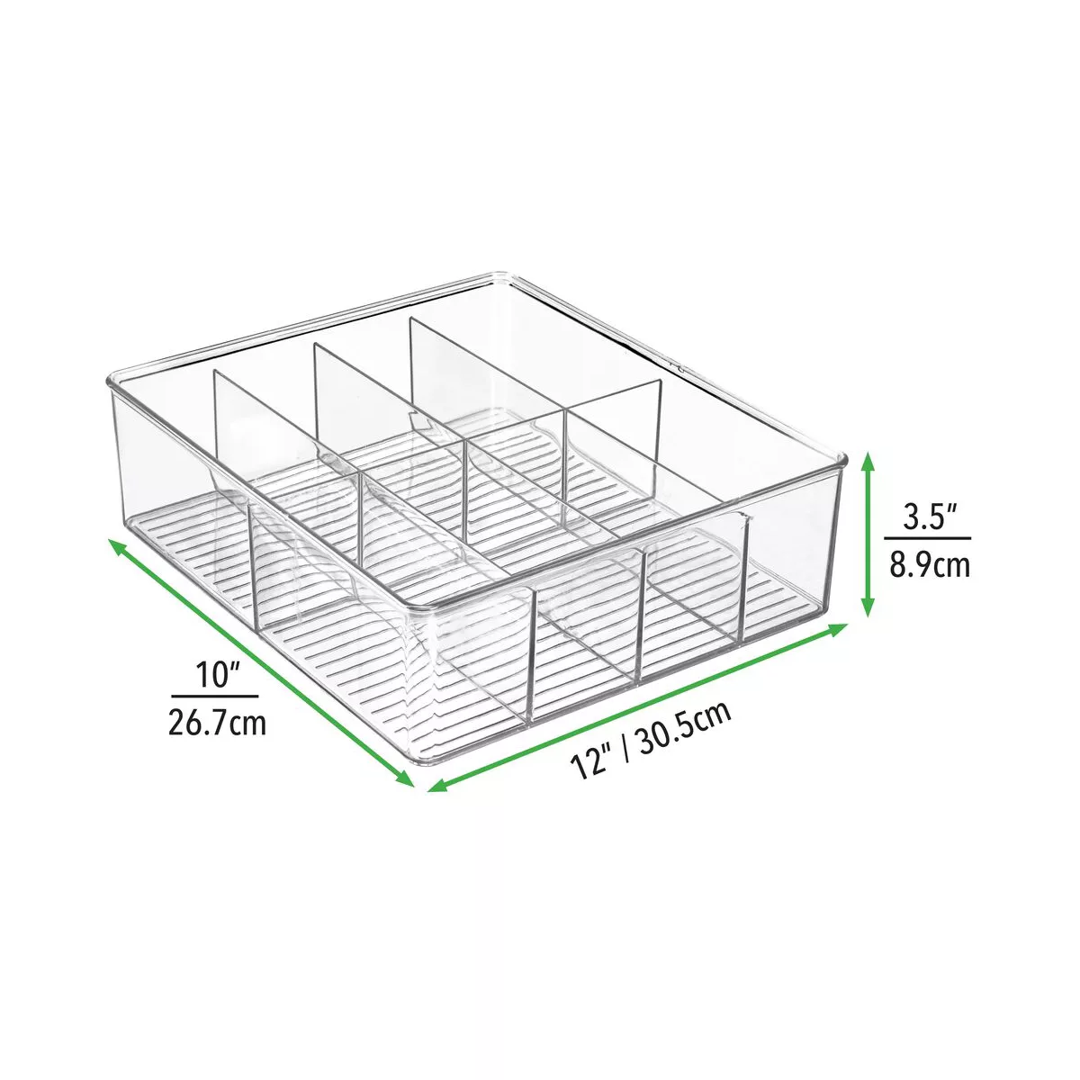 mDesign Plastic Kitchen Food Storage Organizer Bin Caddy, 8 Sections - Clear