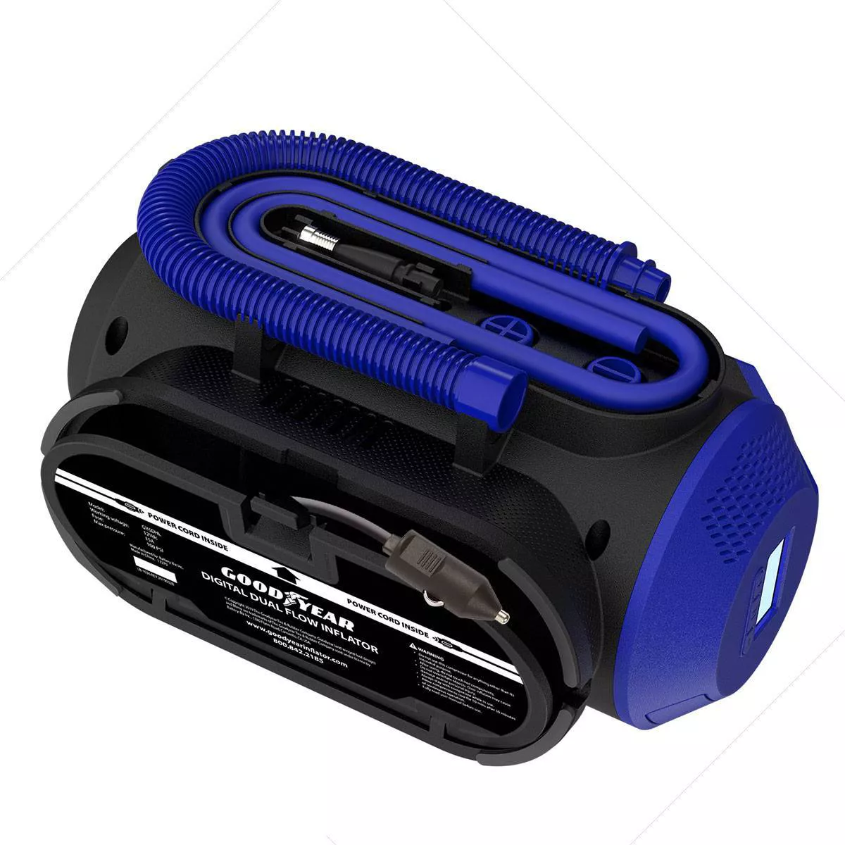 Goodyear Dual Flow 6min Flat to Full Tire Inflator and Air Compressor with Digital Display
