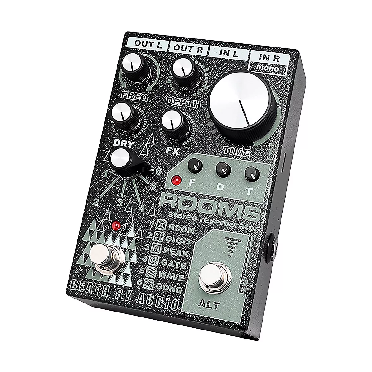 DEATH BY AUDIO Rooms Stereo Reverb Effects Pedal Black Sparkle