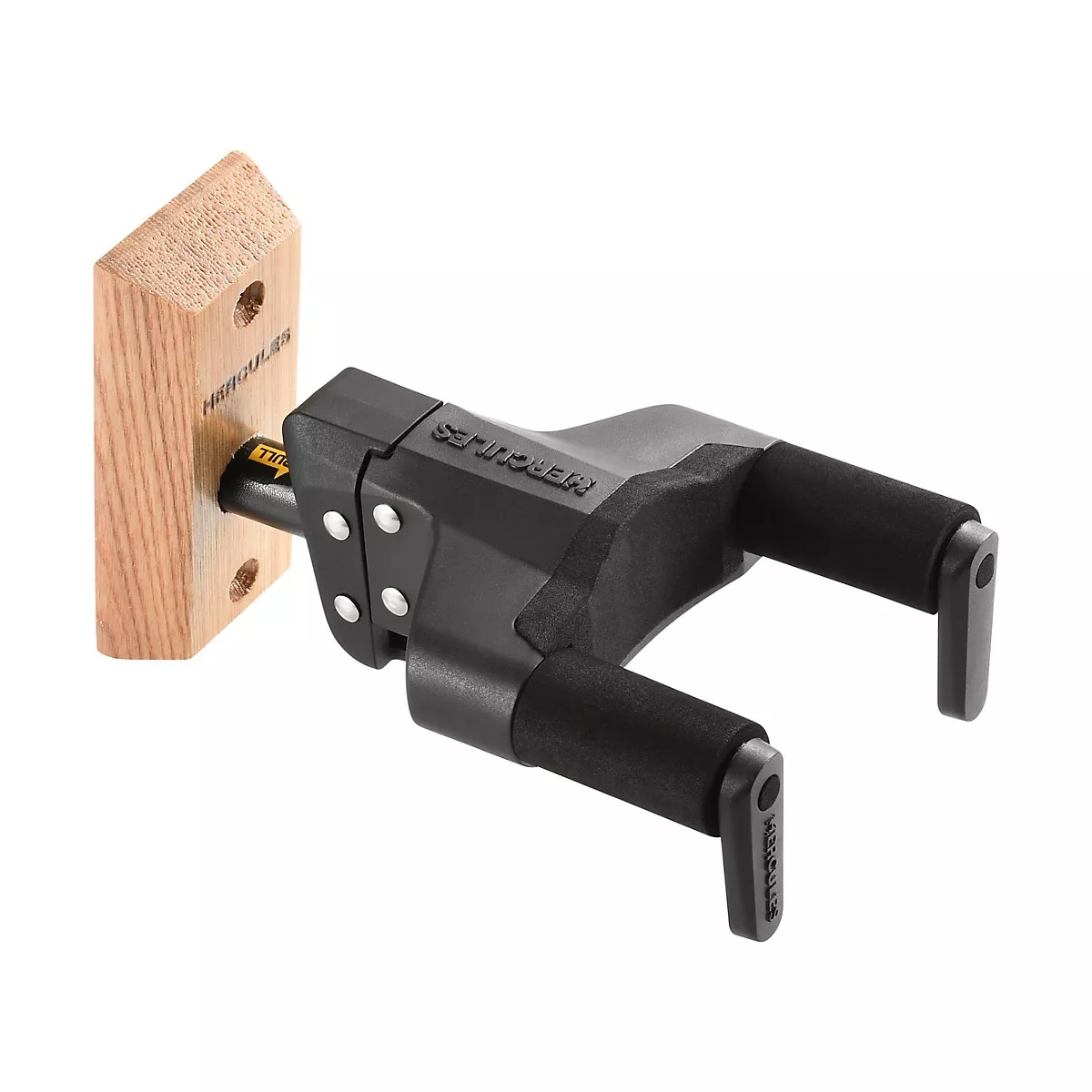 Hercules GSP38WB PLUS Auto Grip System (AGS) Guitar Wall Hanger Short Arm, Wooden Base