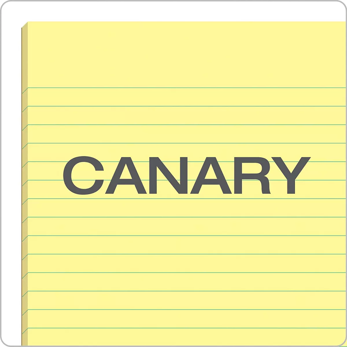 School Smart Legal Pad, 8-1/2 x 11 Inches, Canary, 50 Sheets, pk of 12