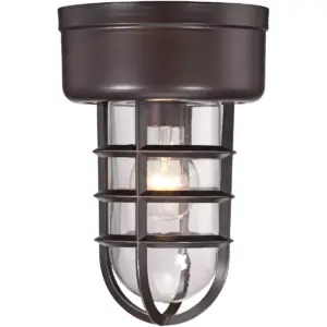 John Timberland Nautical Outdoor Ceiling Light Fixture Bronze Cage 10 3/4