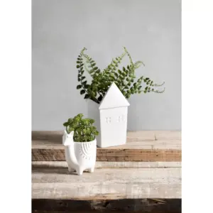 Kasbah House Planter - White - Shiraleah