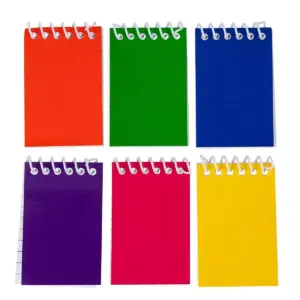 Blue Panda 24 Pack Mini Small Spiral Notepads Notebooks Lined Paper Pocket Size for Kids Party Favors 6 Color 2.25x3.5