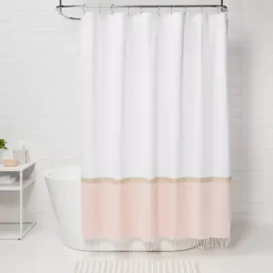 Colorblock Woven Shower Curtain Light Gold - Project 62™