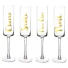 Contemporary Gold Cheers Champagne Flutes Drinkware Set
