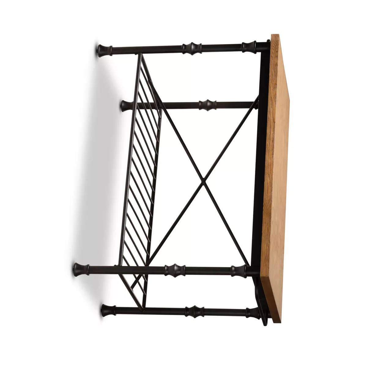 Perin Wood Finished Steel Multipurpose Kitchen Island Table Brown/Bronze - BaxtonStudio