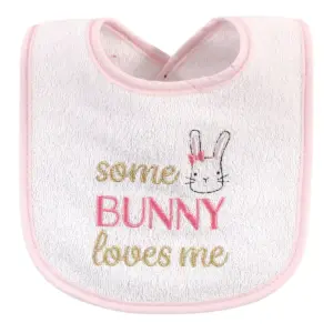 Hudson Baby Infant Girl Cotton Terry Drooler Bibs with Fiber Filling 10pk, Holiday Girl I Am One, One Size