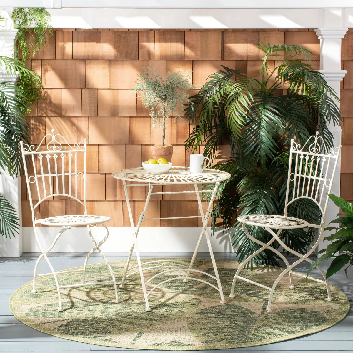 Belen 3pc Bistro Set - White - Safavieh