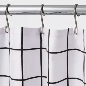 Microfiber Shower Curtain Black/White - Room Essentials™