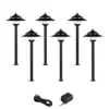 John Timberland Pagoda Textured Black 8-Piece LED Landscape Path Light Set