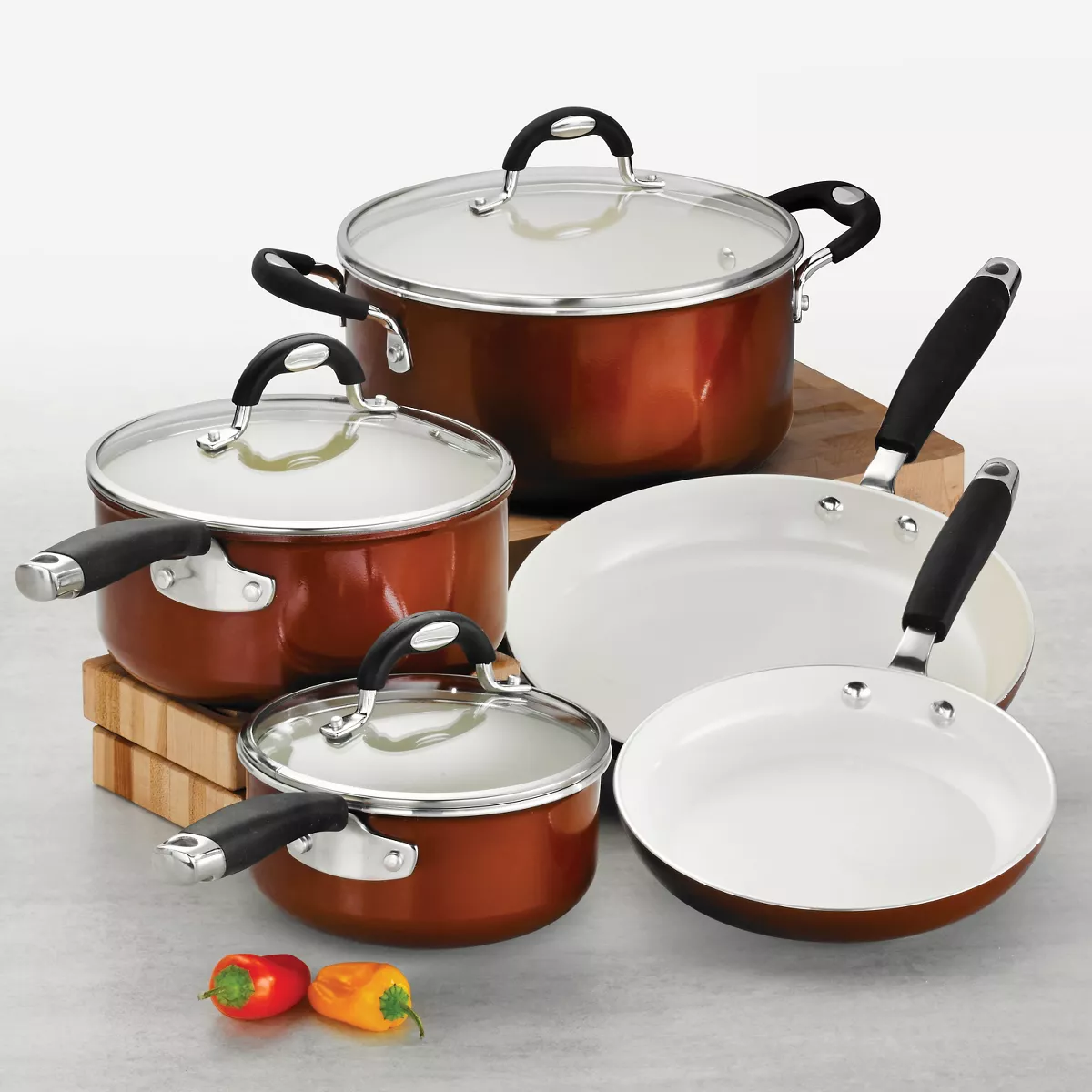 Tramontina Style Ceramica Metallic Copper 8-Piece Cookware Set