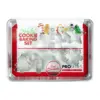 Fat Daddio's Anodized Aluminum Holiday Cookie and Baking Sheet set with 7 Christmas Themed Cutter Shapes and Silicone Baking Mat