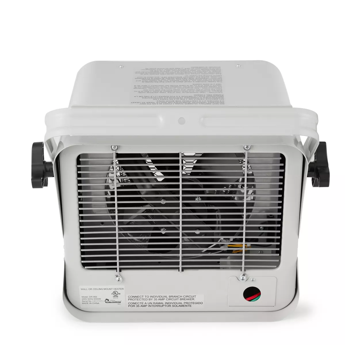 Dr. Heater DR-966 240V 6000 Watt Garage Workshop Industrial Infrared Commercial Space Heater, White
