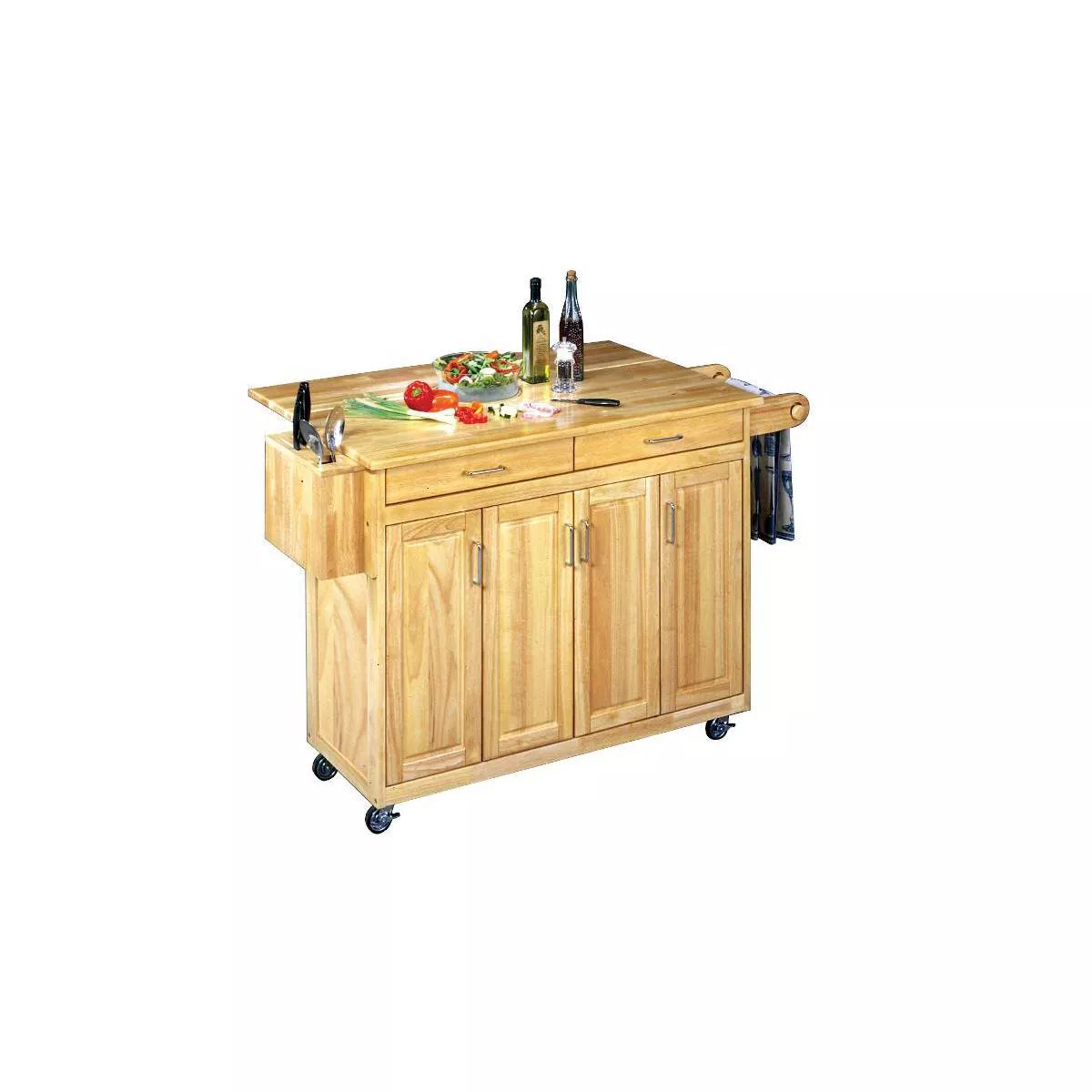 Breakfast Bar Kitchen Cart Light Wood - Home Styles