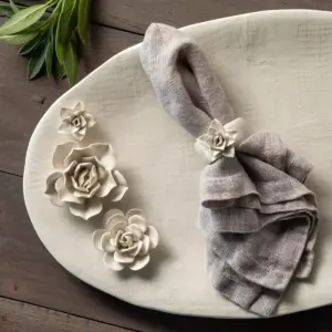 DEMDACO Succulent Platter White