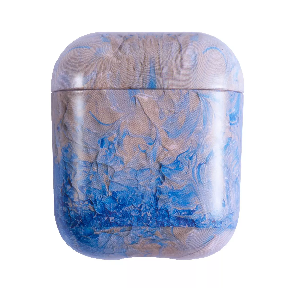 Insten Marble Case for Airpods 1 & 2, Glossy Pattern Soft TPU Skin Cover Charging Case, Gray Blue