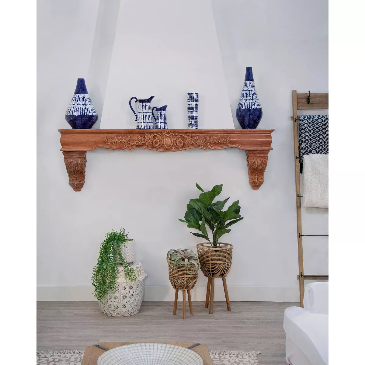Set of 2 Wicker Planters Natural - Sagebrook Home