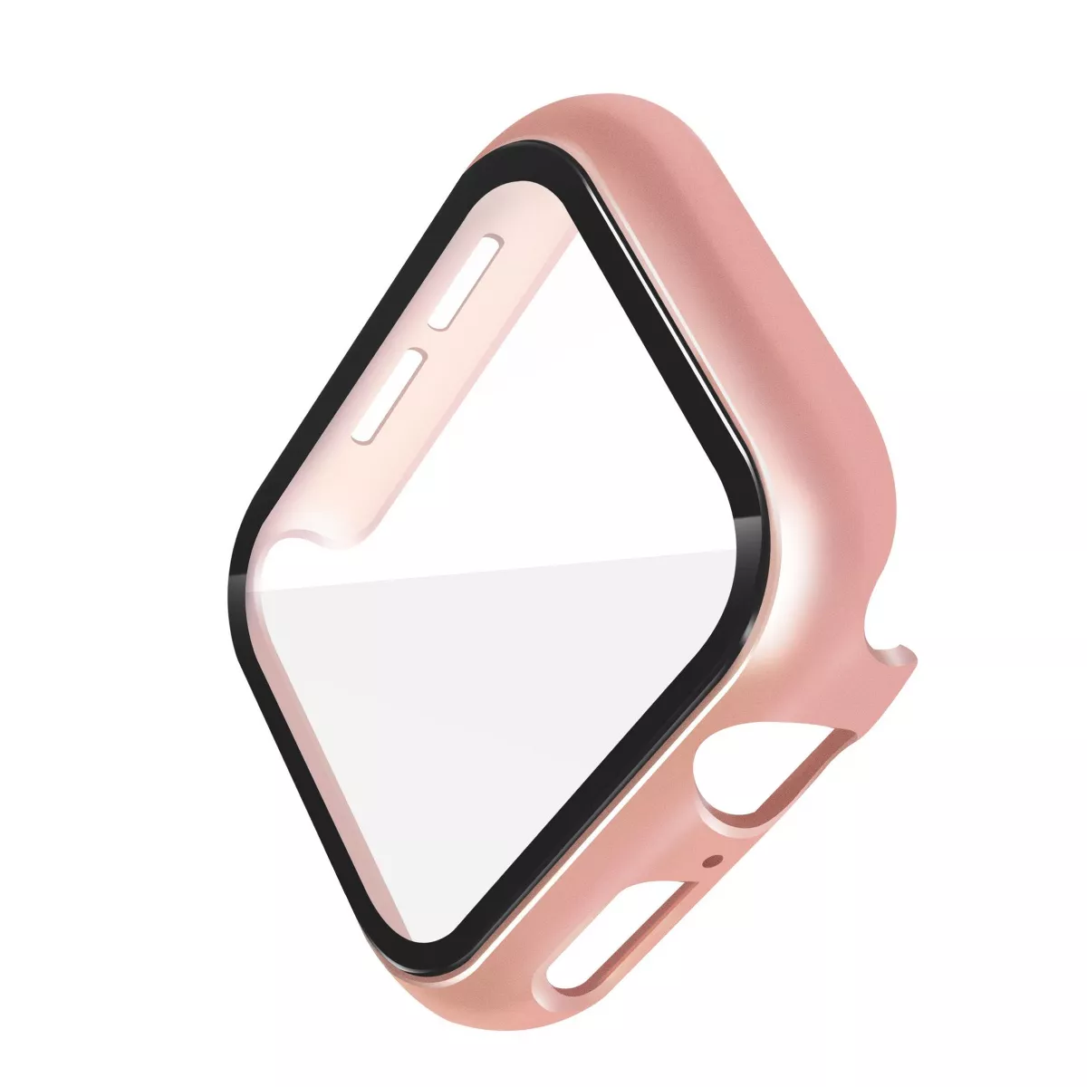 Metal Hard Case Compatible with Apple Watch 40mm Series 6 5 4 SE, Built in Tempered Glass Screen Protector Full Protective Cover, Rose Gold by Insten