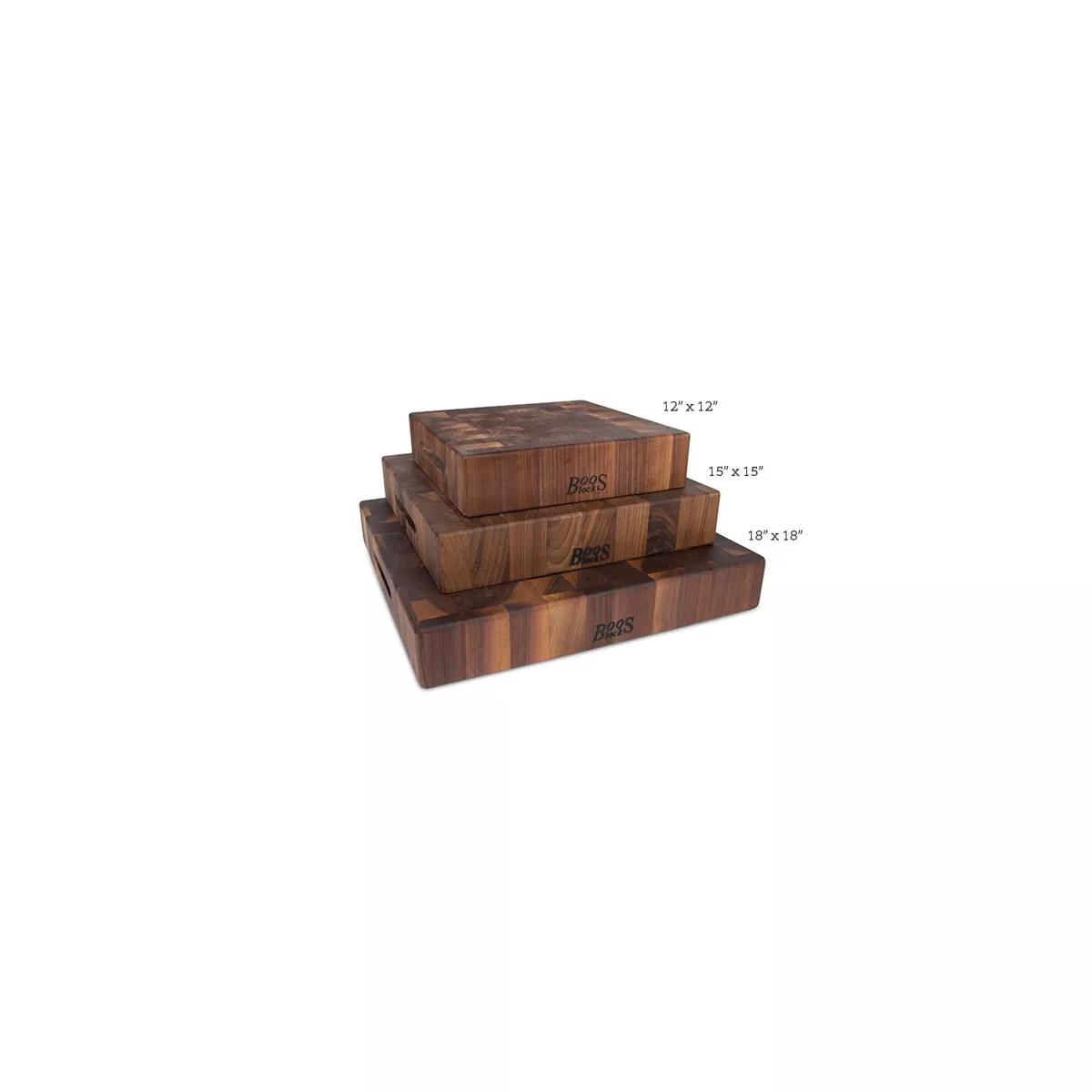 John Boos Classic Collection Walnut Wood Edge Grain Reversible Kitchen Countertop Butcher Chopping Block Charcuterie Cutting Board, 18 x 18 x 3 Inches