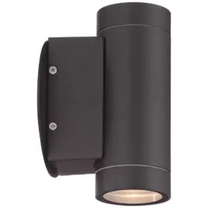 Possini Euro Design Modern Outdoor Wall Light Fixture Matte Black Cylinder 6 1/2