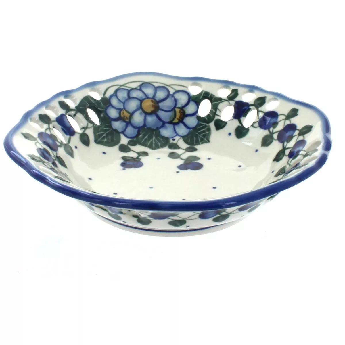 Blue Rose Polish Pottery Primrose Small Fruit Dish