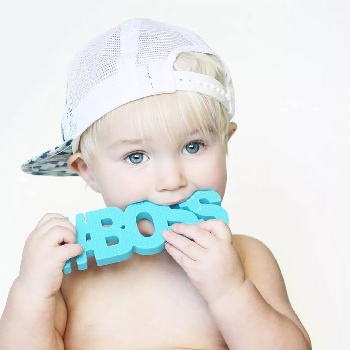 Hudson & Heart Company #Boss Teetheword Baby Teether - Blue 2.9oz