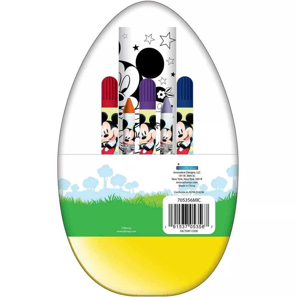 Innovative Designs Mickey Activity Egg Craft Kit | Coloring Pages | Stickers | Markers | Crayons