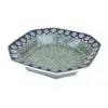 Blue Rose Polish Pottery Peacock Swirl Small Octagonal Dish