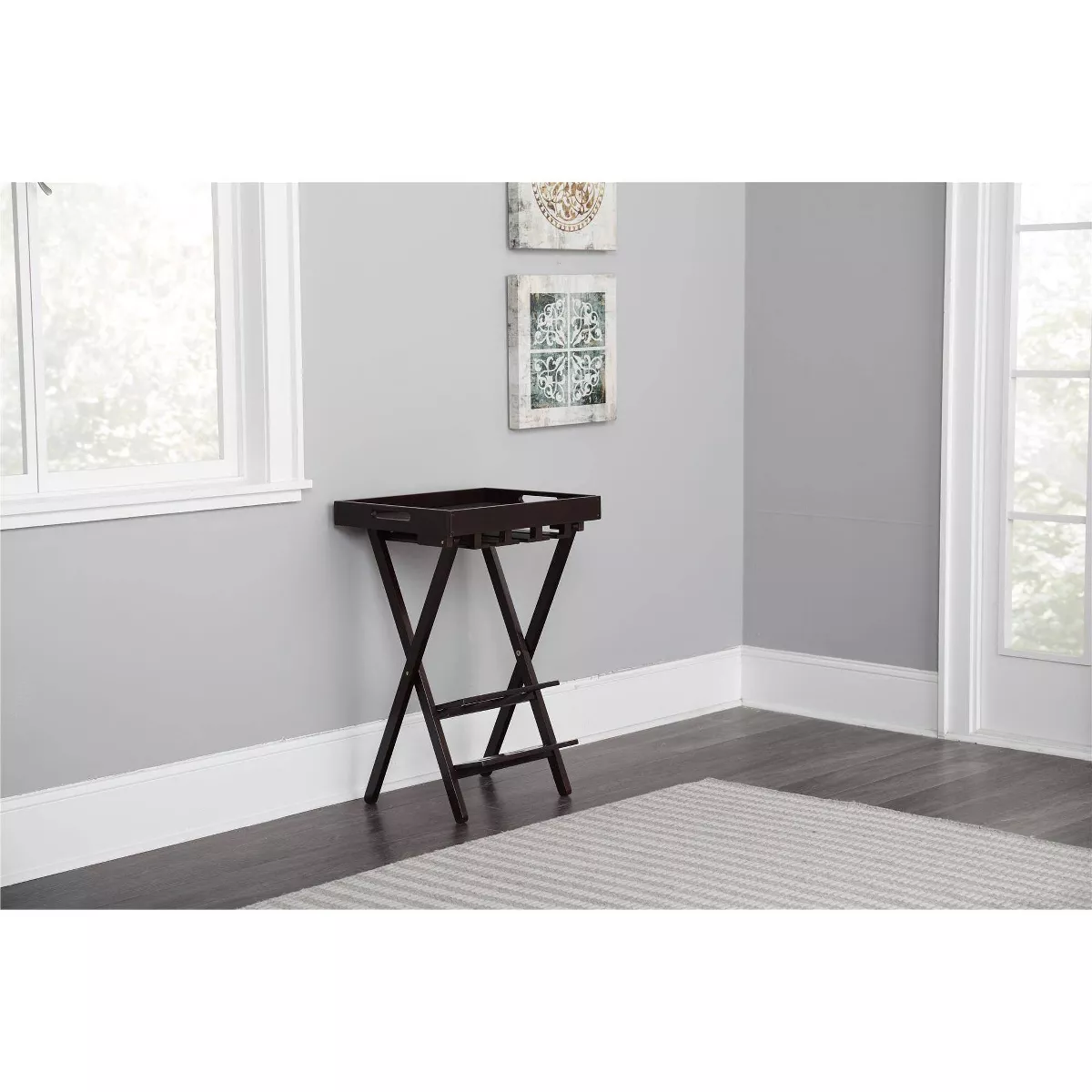Wood Folding Wine Rack with Removable Tray Espresso - Room and Joy
