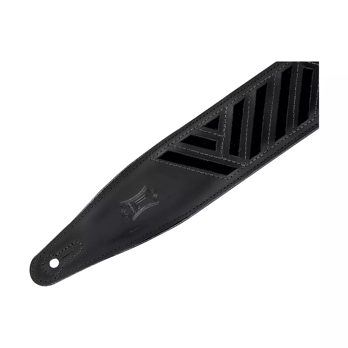 Levy's 2.5 in. Wide Black Chrome-tan Leather Guitar Strap (MC317DCO)
