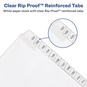 Avery Allstate-Style Legal Exhibit Side Tab Dividers 25-Tab 176-200 Letter White 82190