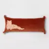 Oblong Oversize Tiger Embroidered Velvet Decorative Throw Pillow Bronze - Opalhouse™