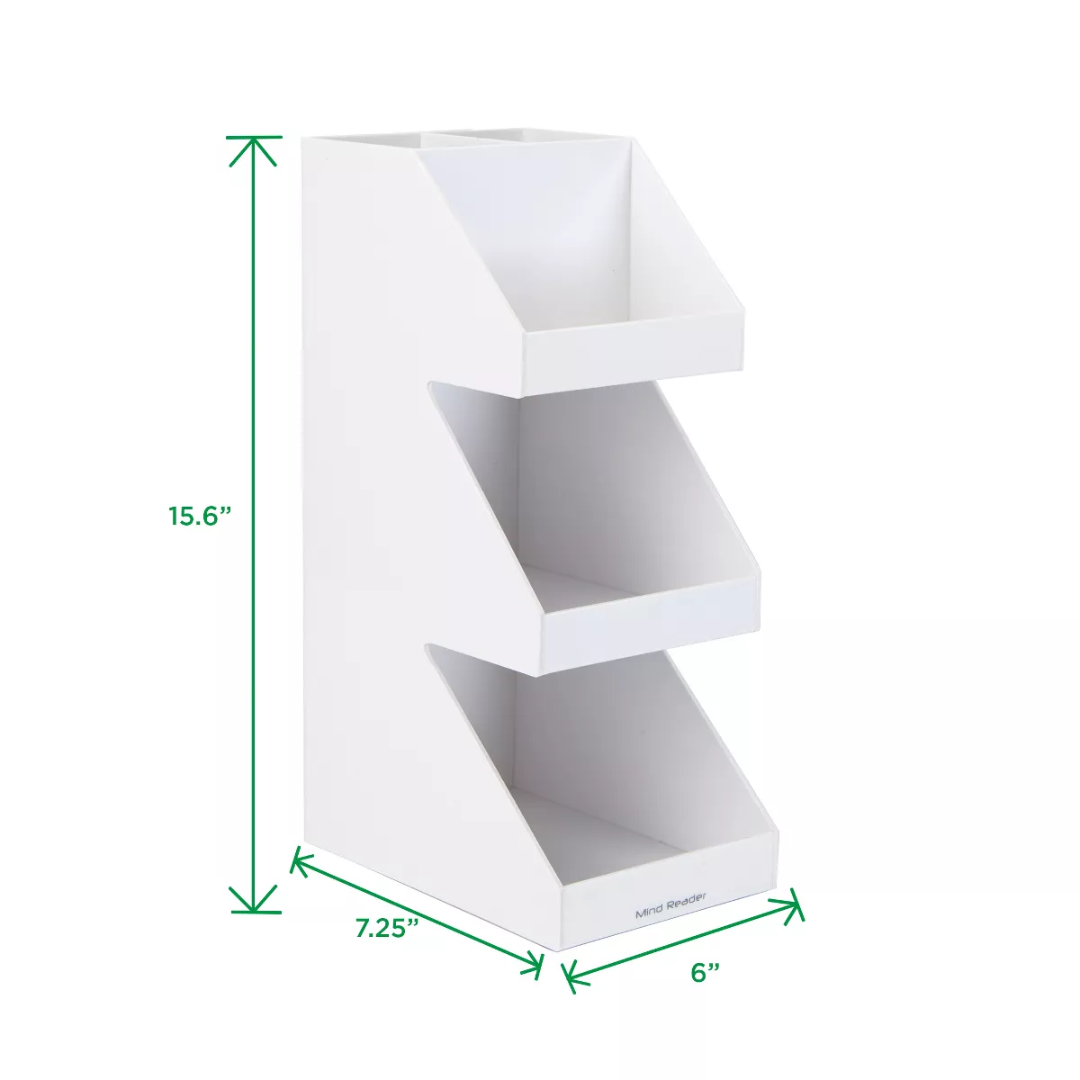 Mind Reader Acrylic 3-Tier High Quality Coffee / Tea Condiment Organizer, White