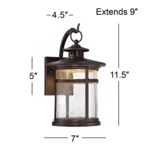 Franklin Iron Works Rustic Outdoor Wall Light Fixture LED Bronze 11 1/2