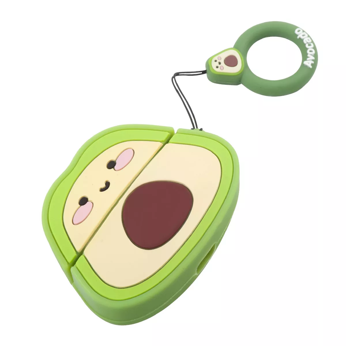 Insten Cute 3D Silicone Case For AirPods Pro, Avocado Cartoon Cover with Ring Strap