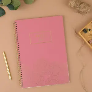 80 sheet 1 Subject Spiral Notebook Work Style Large Dark Pink - Cambridge