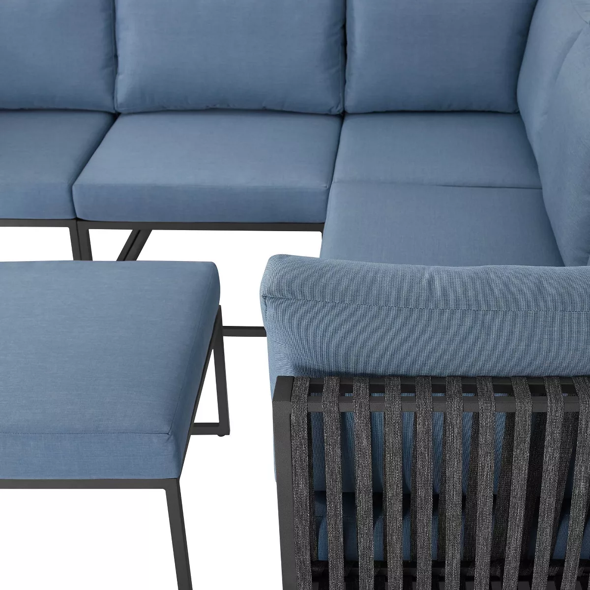 6pc Outdoor Cord Modular Sectional - Blue - Saracina Home