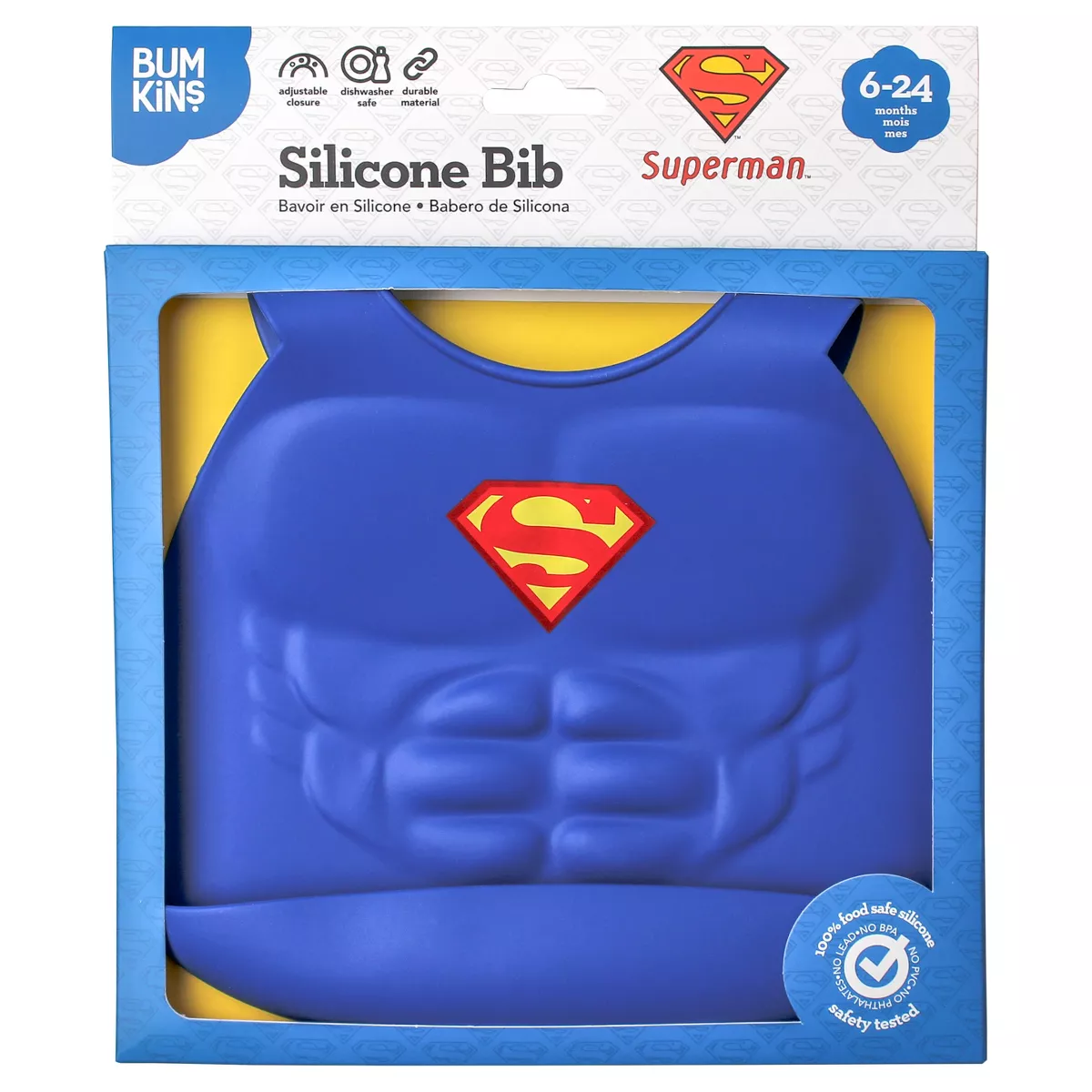 Bumkins DC Comics Silicone Muscle Bib - Superman