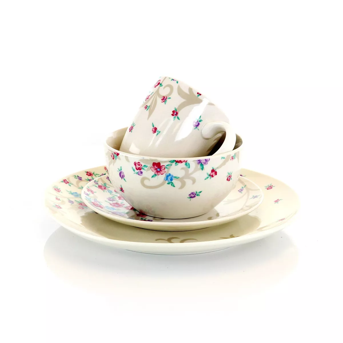Gibson Home 16pc Ceramic Floral Splash Dinnerware Set