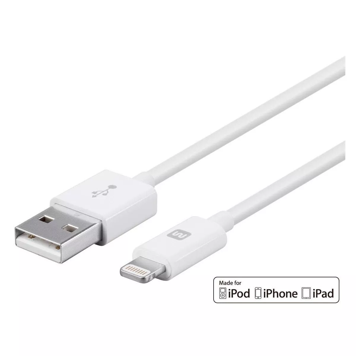 Monoprice Apple MFi Certified Lightning to USB Charge & Sync Cable - 10 Feet - White | iPhone X, 8, 8 Plus, 7, 7 Plus, 6, 6 Plus, 5S - Select Series
