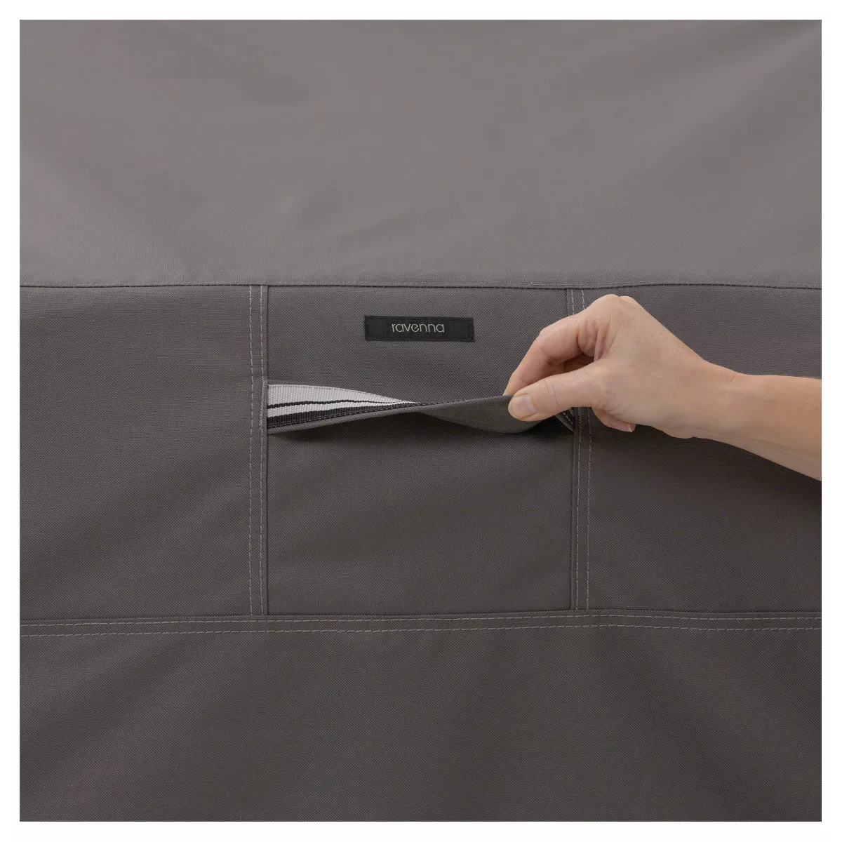 Ravenna Smoker Cover Round Medium - Dark Taupe