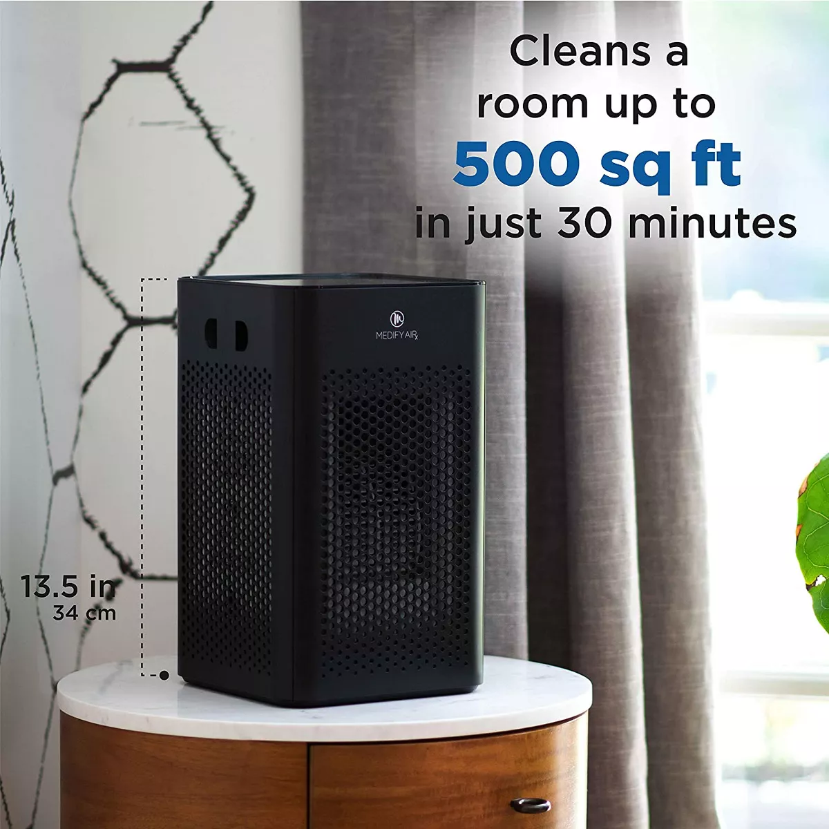Medify Air MA-25-B2 Medical Grade Table Top Portable Air Cleaner Purifier Machine w/ True HEPA Filter, 3 Speeds, 500 Sq. Ft Coverage, Black (2 Pack)