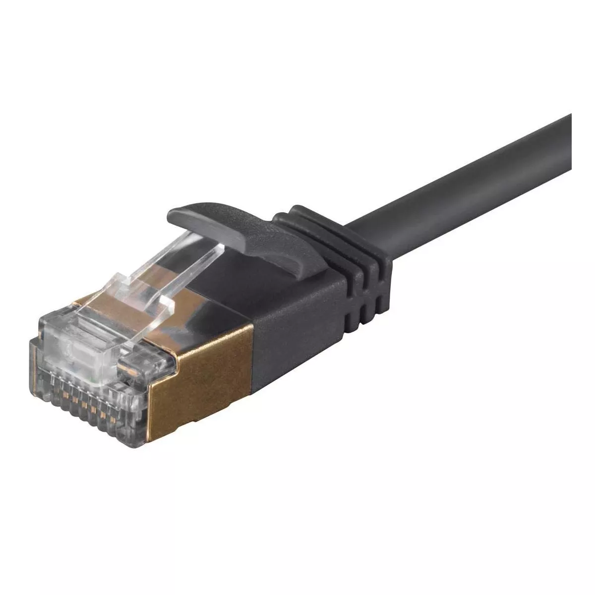 Monoprice SlimRun Cat6A Ethernet Patch Cable - Network Internet Cord - RJ45, Stranded, STP, Pure Bare Copper Wire, 36AWG, 5ft, Black