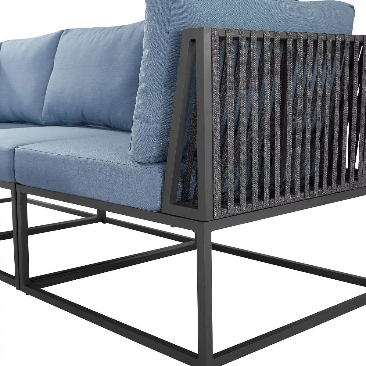 4pc Outdoor Cord Modular Sectional - Blue - Saracina Home