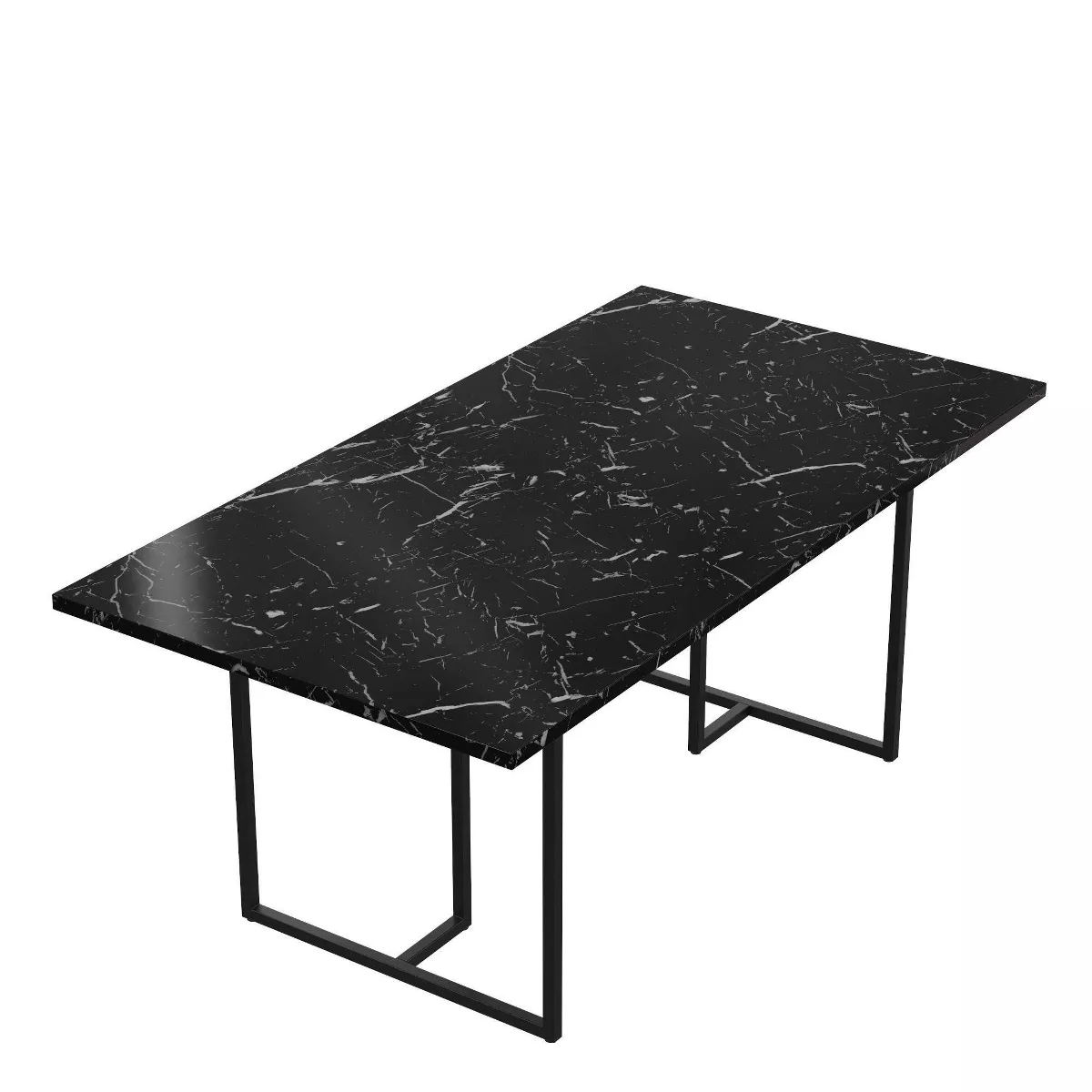 Edith Rectangular Dining Table Faux Marble Black - CosmoLiving by Cosmopolitan