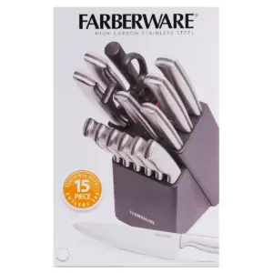 Farberware 15pc Stainless Steel Knife Block Set