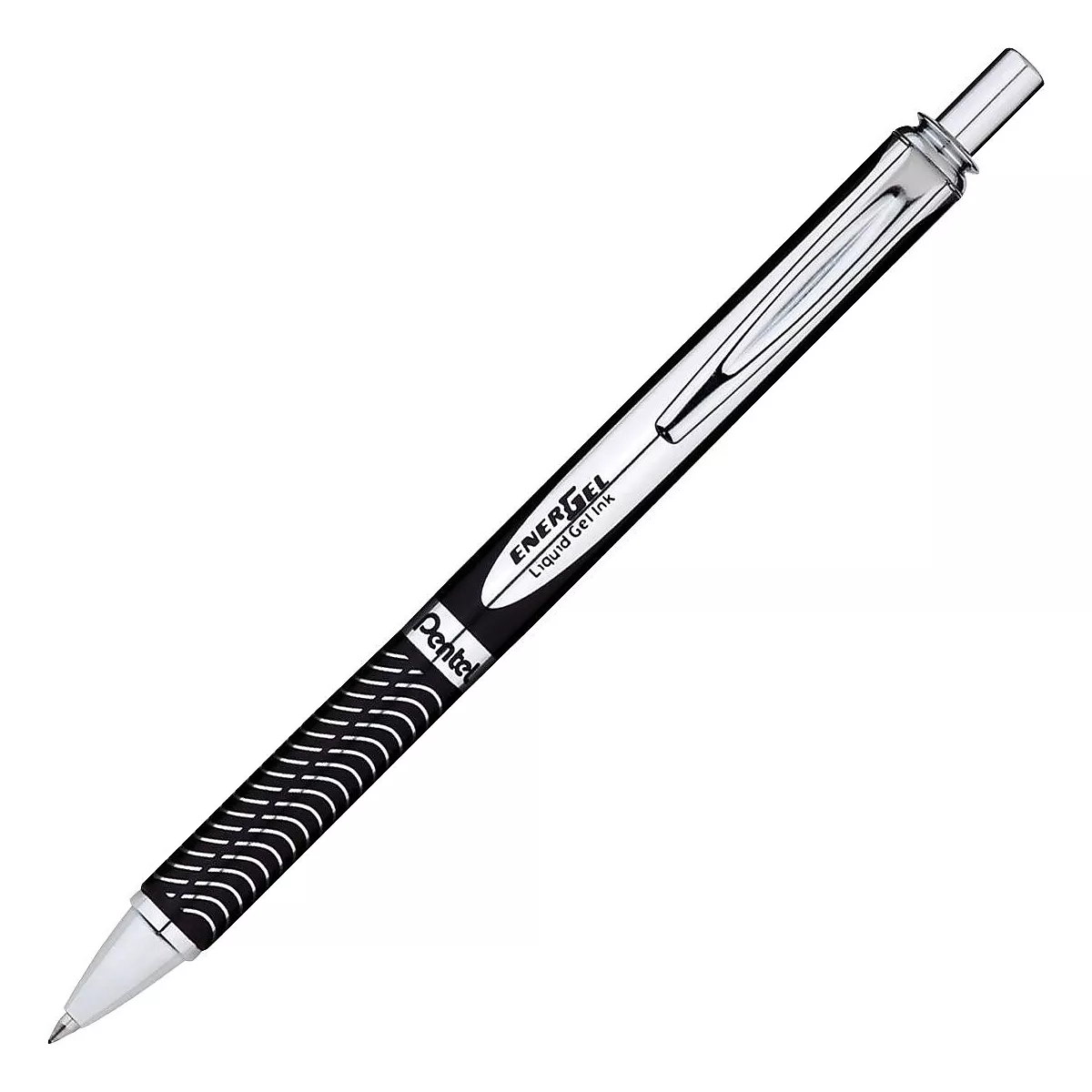 Pentel EnerGel Alloy RT Retractable Liquid Gel Pen .7mm Black Barrel Black Ink BL407AA