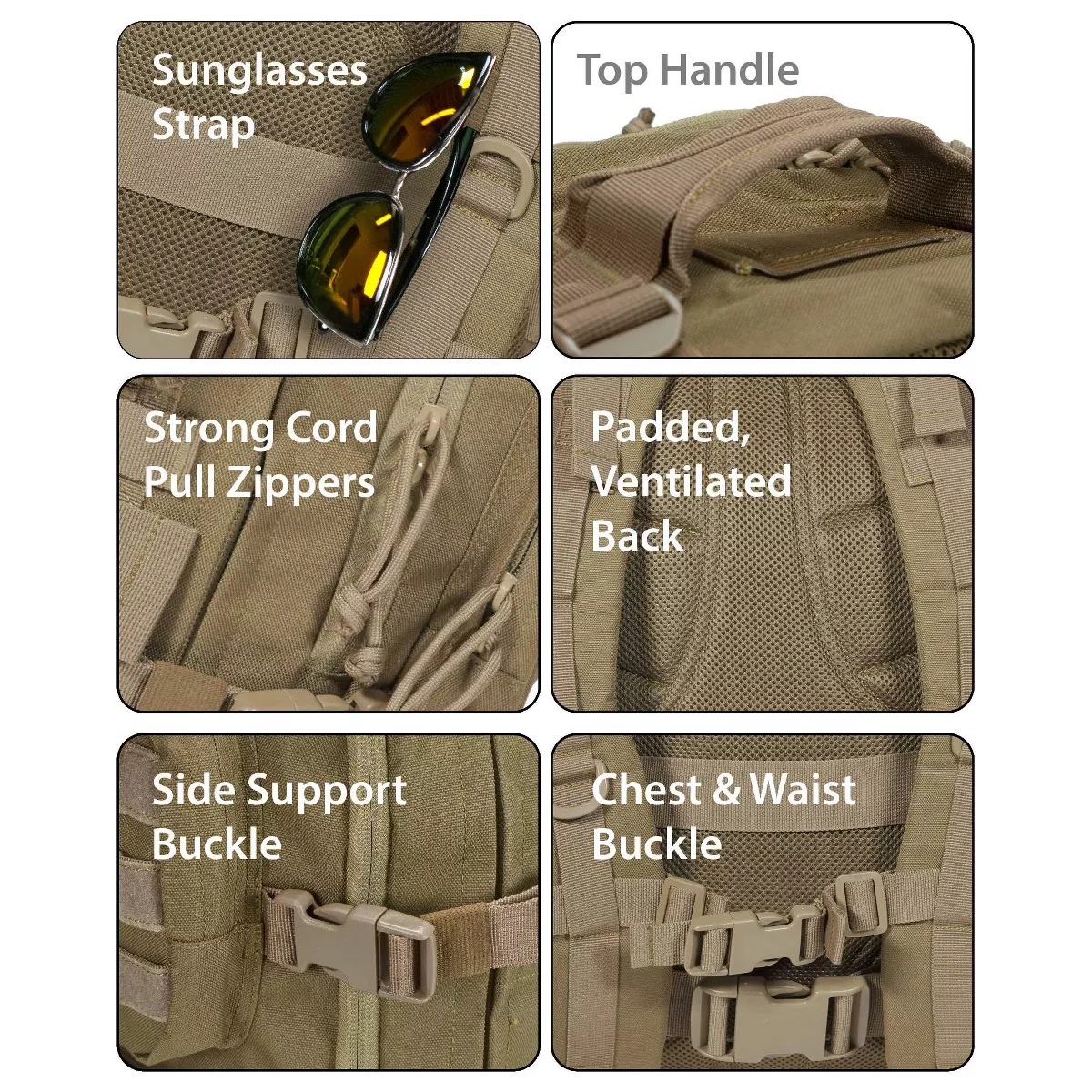 Rockland 20'' Military Tactical Laptop Backpack - Tan